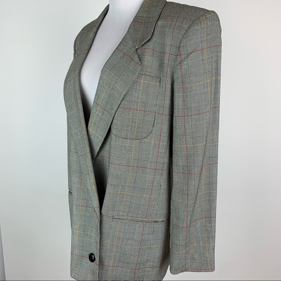 Vintage Jones Wear Plaid Double Breasted Blazer Sz 8 - Picture 8 of 14